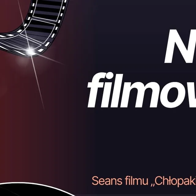Plakat nocy filmowej z seansem Chłopaki nie płaczą