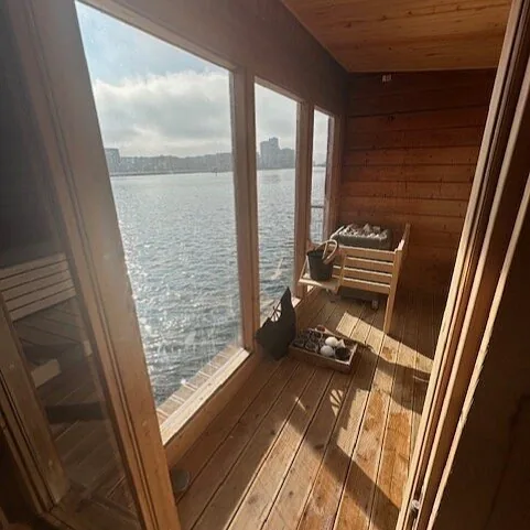 Sauna nad wodą na Green Island w Kopenhadze